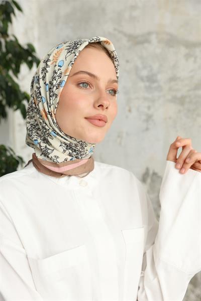 Riva Desen Bambu Kraş Eşarp Nude