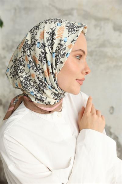 Riva Desen Bambu Kraş Eşarp Nude