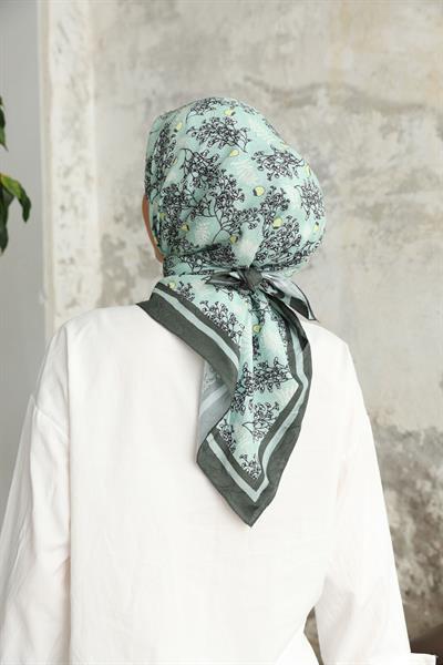 Riva Desen Bambu Kraş Eşarp Soft Yeşil