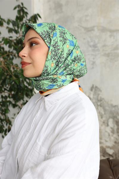 Riva Desen Bambu Kraş Eşarp Yeşil