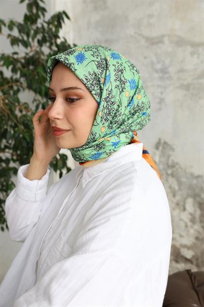 Riva Desen Bambu Kraş Eşarp Yeşil