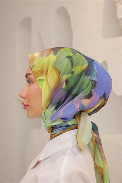 Rose Desen Modal Eşarp Hardal