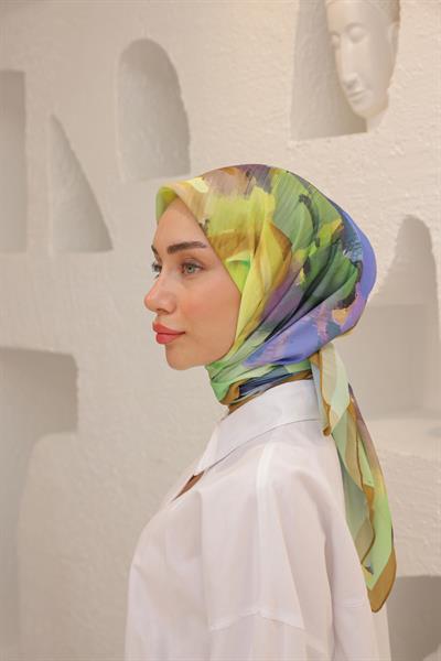 Rose Desen Modal Eşarp Hardal