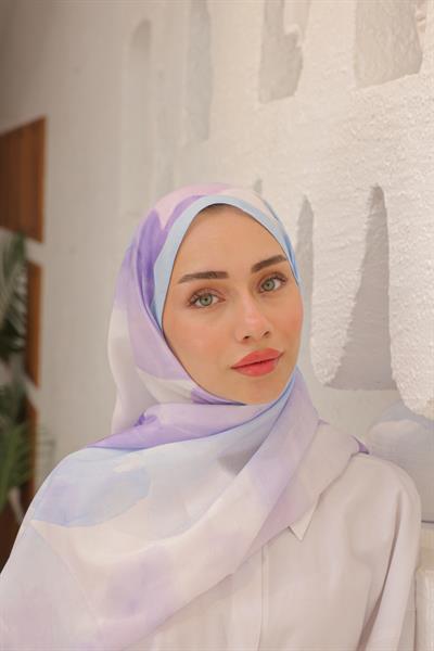 Rosella Desenli Pamuk Şal Bebe Mavi