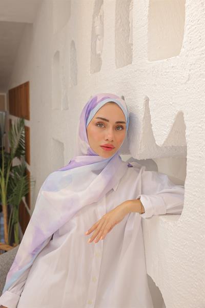 Rosella Desenli Pamuk Şal Bebe Mavi