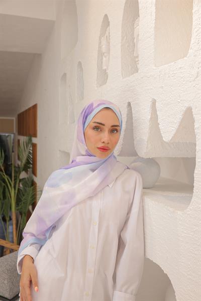 Rosella Desenli Pamuk Şal Bebe Mavi