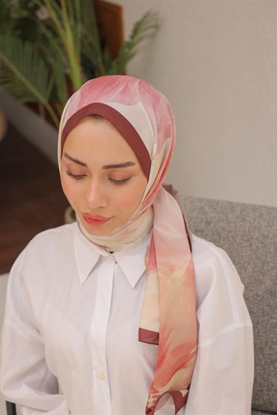 Rosella Desenli Pamuk Şal Kızılcık
