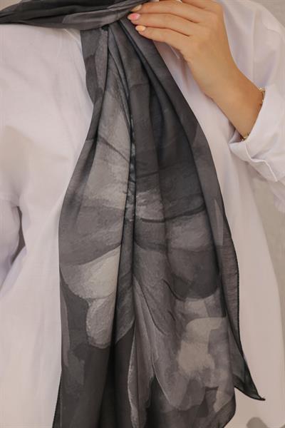 Rosella Desenli Pamuk Şal Kurşun