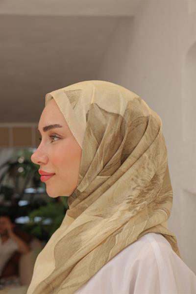 Rosella Desenli Pamuk Şal Latte