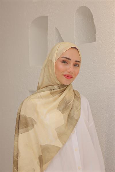 Rosella Desenli Pamuk Şal Latte