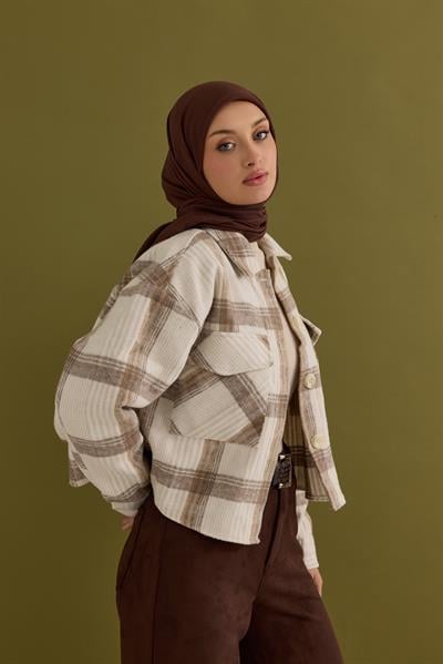 Soft Krinkıl Eşarp Çikolata Kahve