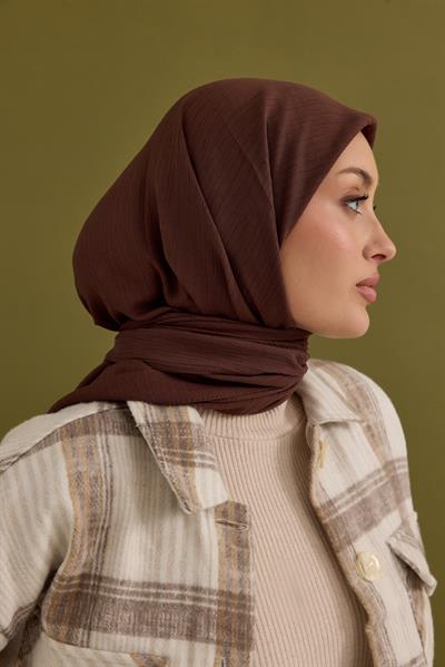 Soft Krinkıl Eşarp Çikolata Kahve