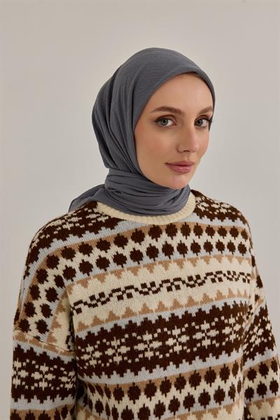 Soft Krinkıl Eşarp Füme