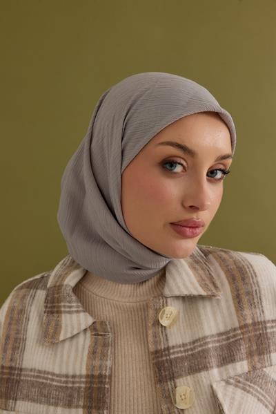 Soft Krinkıl Eşarp Gümüş Gri