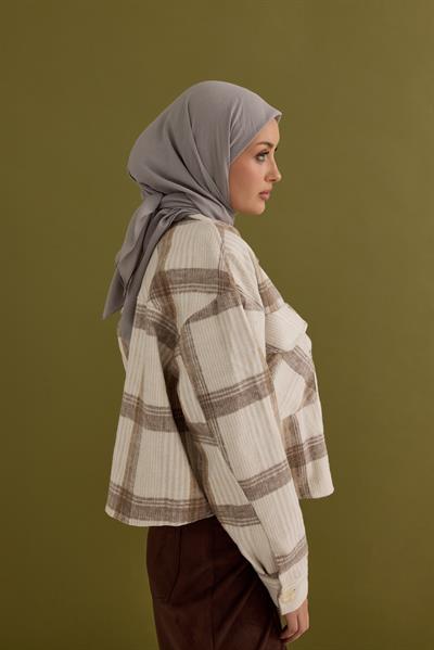 Soft Krinkıl Eşarp Gümüş Gri