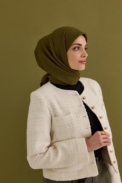 Soft Krinkıl Eşarp Kına Yeşili