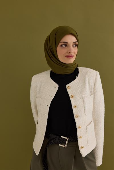 Soft Krinkıl Eşarp Kına Yeşili