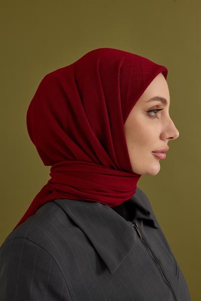 Soft Krinkıl Eşarp Kızıl Bordo