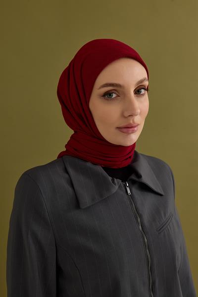 Soft Krinkıl Eşarp Kızıl Bordo