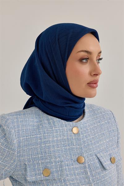 Soft Krinkıl Eşarp Lacivert