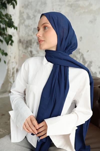 Soft Krinkıl Şal Lacivert