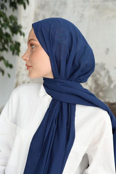 Soft Krinkıl Şal Lacivert