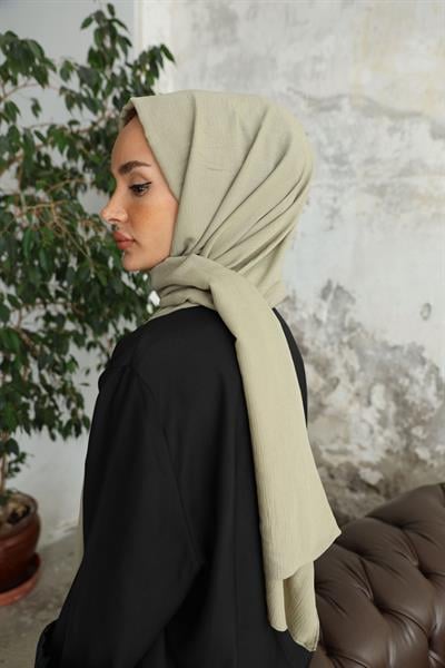 Soft Krinkıl Şal Limon Yeşil