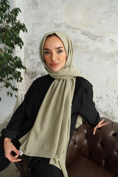 Soft Krinkıl Şal Limon Yeşil