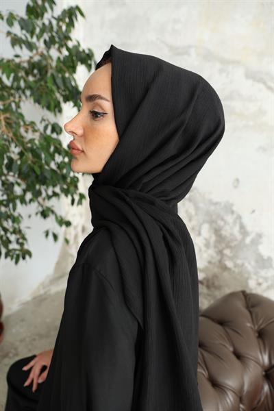 Soft Krinkıl Şal Siyah