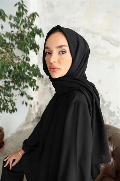 Soft Krinkıl Şal Siyah