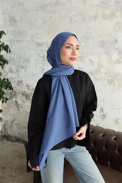Soft Krinkıl Şal Uçuk Mavi