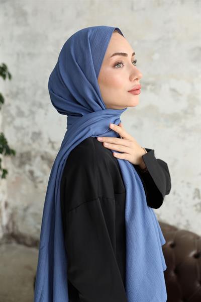 Soft Krinkıl Şal Uçuk Mavi