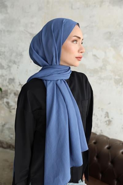 Soft Krinkıl Şal Uçuk Mavi