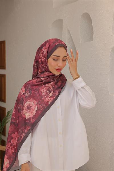 Tulip Desenli Pamuk Şal Karmen