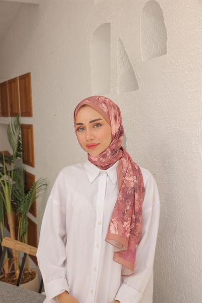 Tulip Desenli Pamuk Şal Nude