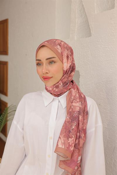 Tulip Desenli Pamuk Şal Nude