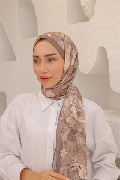 Tulip Desenli Pamuk Şal Vizon