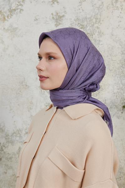 Valeria Desen İpeksi Jakar Eşarp Eflatun