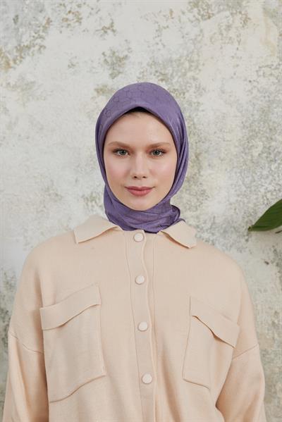 Valeria Desen İpeksi Jakar Eşarp Eflatun