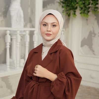 Valeria Desen İpeksi Jakar Eşarp Ekru