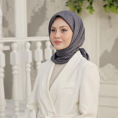 Valeria Desen İpeksi Jakar Eşarp Füme