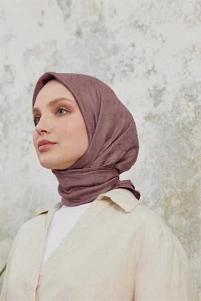 Valeria Desen İpeksi Jakar Eşarp Gül Kurusu