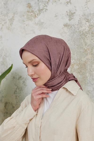 Valeria Desen İpeksi Jakar Eşarp Gül Kurusu