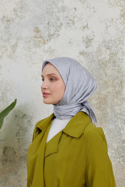 Valeria Desen İpeksi Jakar Eşarp Gümüş