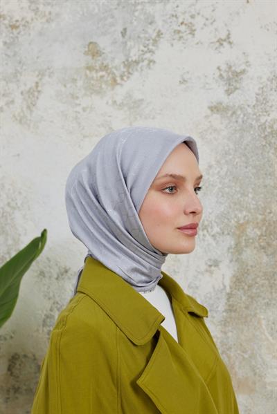 Valeria Desen İpeksi Jakar Eşarp Gümüş