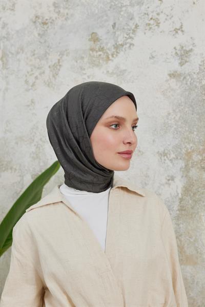 Valeria Desen İpeksi Jakar Eşarp Haki