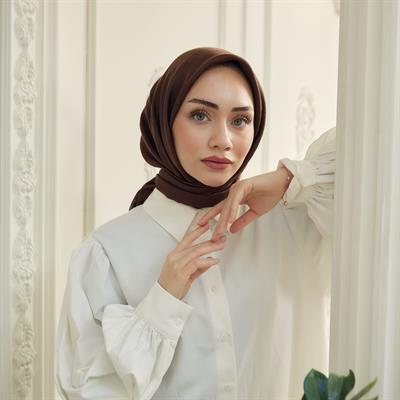 Valeria Desen İpeksi Jakar Eşarp Kahve