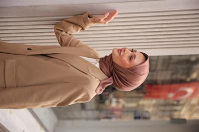 Valeria Desen İpeksi Jakar Eşarp Soğuk Kahve