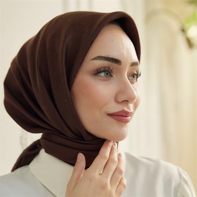 Valeria Desen İpeksi Jakar Eşarp Kahve