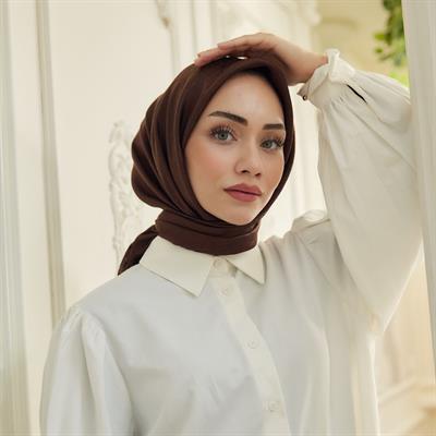 Valeria Desen İpeksi Jakar Eşarp Kahve